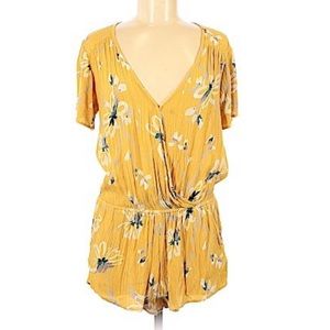 O’Neill Charlene Golden Yellow Floral Romper Sz XS